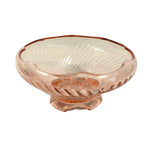 Load image into Gallery viewer, Fruit bowl serving dish ribbed swirl pink glass scalloped edge table decor
