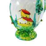 Load image into Gallery viewer, Vase Hand Painted Italian Style House 3D Trees Raised Relief Numbered 7&quot;

