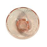 Load image into Gallery viewer, Fruit bowl serving dish ribbed swirl pink glass scalloped edge table decor
