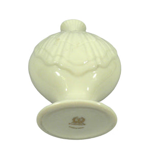 Lenox Bud Vase With Embossed Clam Shell Design & Gold Rim Hallmark Stamped Beige