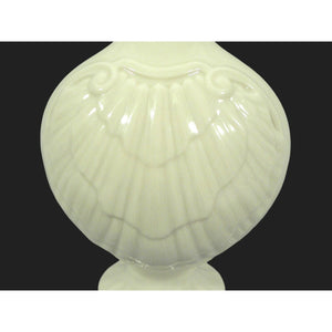 Lenox Bud Vase With Embossed Clam Shell Design & Gold Rim Hallmark Stamped Beige
