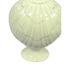 Lenox Bud Vase With Embossed Clam Shell Design & Gold Rim Hallmark Stamped Beige