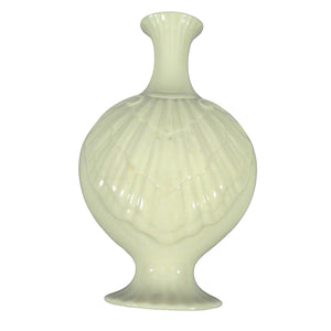 Lenox Bud Vase With Embossed Clam Shell Design & Gold Rim Hallmark Stamped Beige