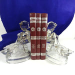 Load image into Gallery viewer, Girl and Goose Glass Bookends Vintage
