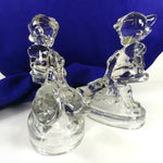 Load image into Gallery viewer, Girl and Goose Glass Bookends Vintage
