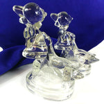Load image into Gallery viewer, Girl and Goose Glass Bookends Vintage
