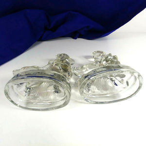 Girl and Goose Glass Bookends Vintage