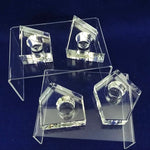 Load image into Gallery viewer, Candle Holders Taper Godinger Studio Silversmiths Crystal Modern Geometric 4 pc
