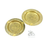 Load image into Gallery viewer, Brass Ashtrays with Tooled Embossed Raised Relief Floral Pattern Vintage
