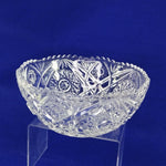 Load image into Gallery viewer, Crystal Serving Mixing Bowl Sawtooth Edge Hobstars Diamond Pattern Vintage 10&quot;
