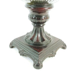 Load image into Gallery viewer, Compote Pedestal Bowl on Ornate Metal Base Table Centerpiece Vintage Decor
