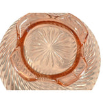 Load image into Gallery viewer, Fruit bowl serving dish ribbed swirl pink glass scalloped edge table decor
