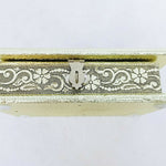 Load image into Gallery viewer, Storage Trinket Vanity Valet Box Metal Exterior Closure Hinges Embossed Floral Applique
