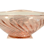 Load image into Gallery viewer, Fruit bowl serving dish ribbed swirl pink glass scalloped edge table decor
