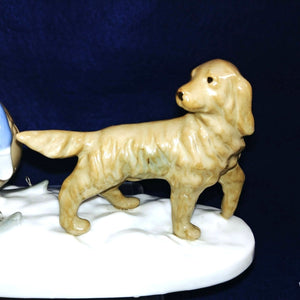 Meico Inc Figurine Collectible Porcelain Dog Pulling Sled with Children Vintage