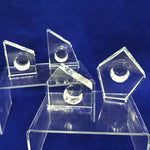 Load image into Gallery viewer, Candle Holders Taper Godinger Studio Silversmiths Crystal Modern Geometric 4 pc
