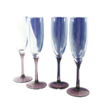 Load image into Gallery viewer, Fluted Champagne Blown Glass Stemware Libbey Glass Co. Domaine Purple Set of 4
