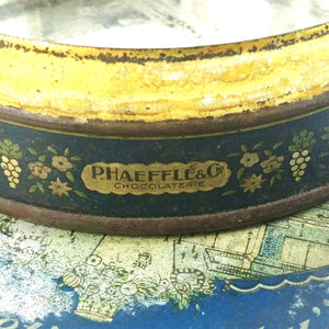 Vintage Advertising Storage Tin by P. Haeffle Chocolaterie Specialte de Paris