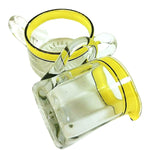 Load image into Gallery viewer, Creamer Sugar Bowl Set Dbl Handle Mid-Century Modern Glass Sunburst Bottom 2 pc
