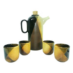 Load image into Gallery viewer, Beverage Thermos Travel Coffee or Wine Decanter Set 4 cups All Ceramic Pottery
