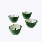 Load image into Gallery viewer, Apple Baker Pottery Dish Artisan Made Initialed Green Gray Set of 4
