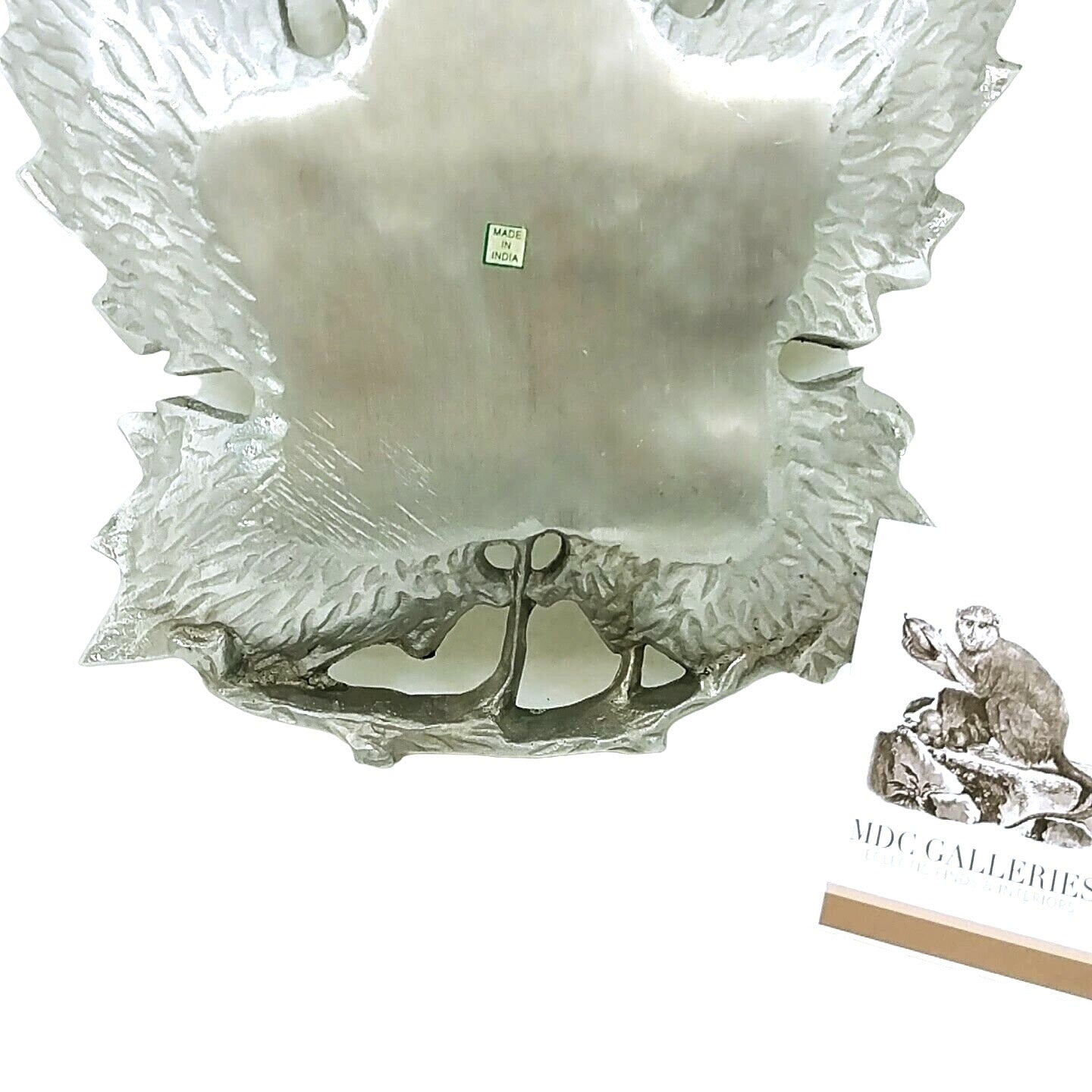 Grape Leaf Serving Dish Tray Cast Aluminum Collectible Metalware Made in India