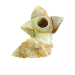 Load image into Gallery viewer, Taper Candlestick Holder Tulip Shape on Leaf Base Marble
