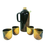 Load image into Gallery viewer, Beverage Thermos Travel Coffee or Wine Decanter Set 4 cups All Ceramic Pottery
