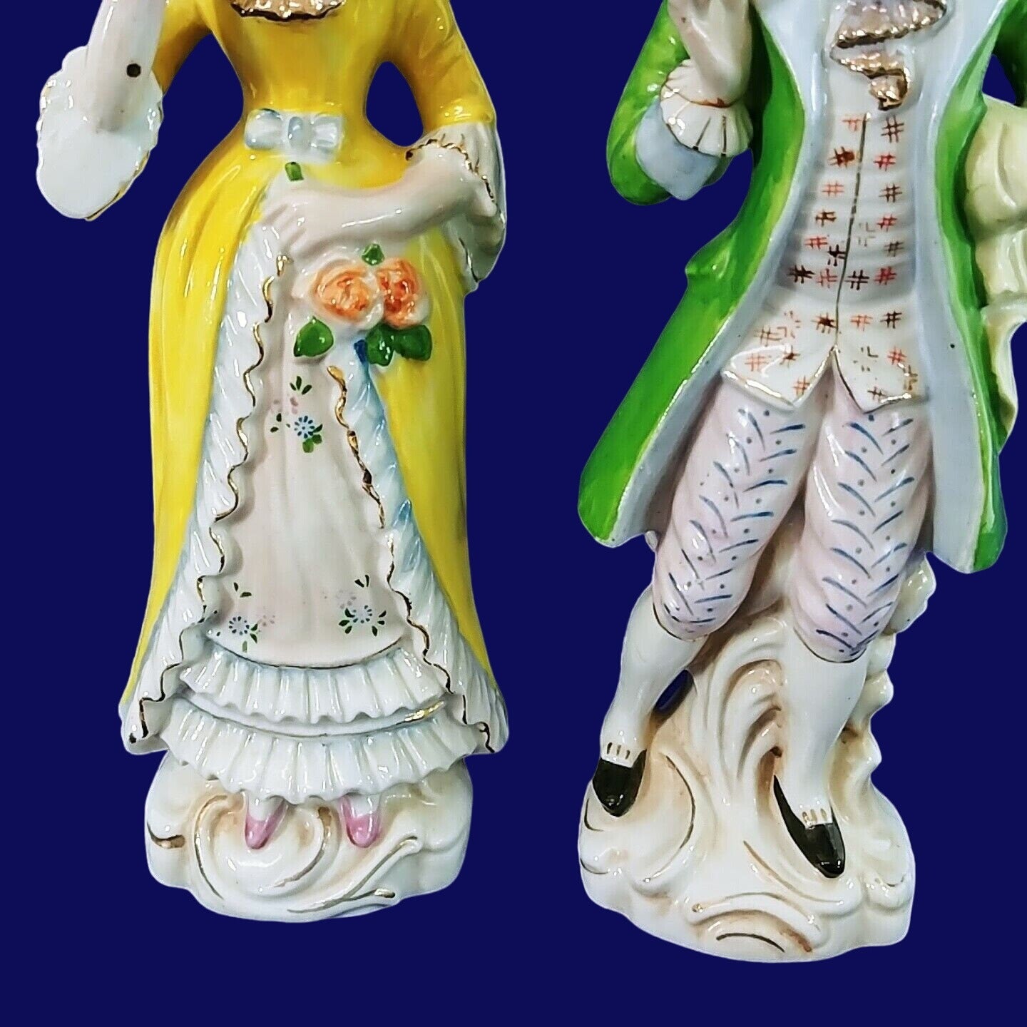French Style Figurines Man Woman Versailles Era Hand Painted Japan