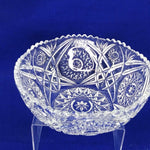 Load image into Gallery viewer, Crystal Serving Mixing Bowl Sawtooth Edge Hobstars Diamond Pattern Vintage 10&quot;
