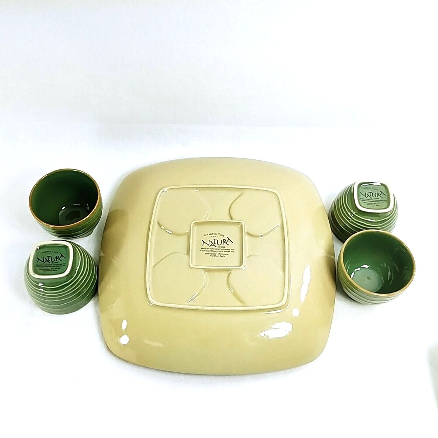 Two Serving Platters 4 Rice Bowls Cups by Charter Club Home Natura Series 1999