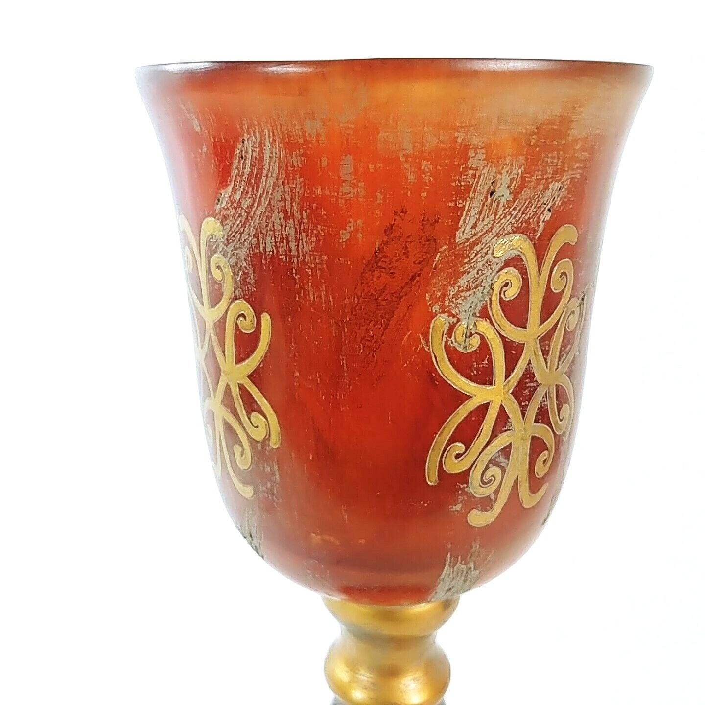Candle Holder Transparent Amber Stemmed Table Decor 16" Tall Uttermost by Design