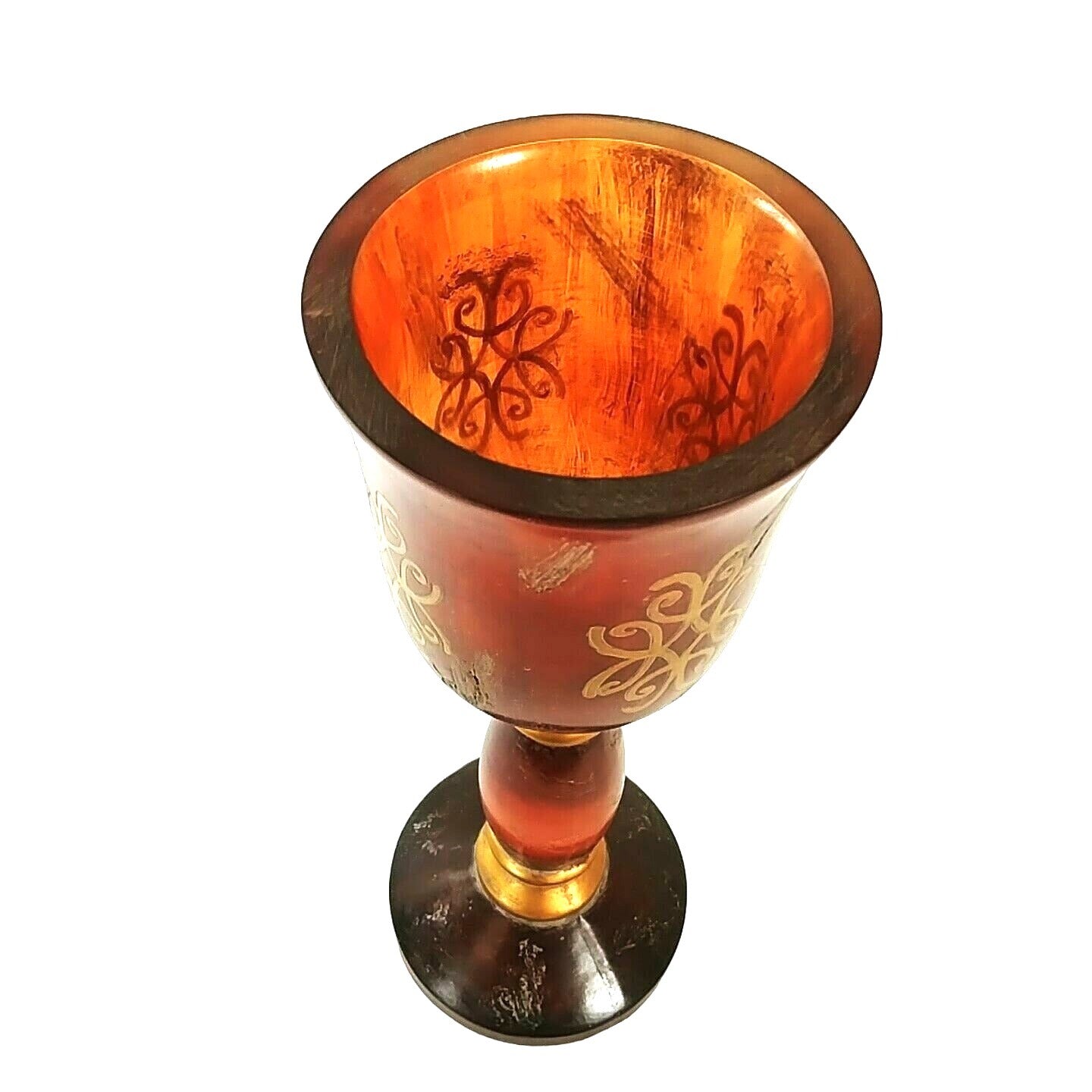 Candle Holder Transparent Amber Stemmed Table Decor 16" Tall Uttermost by Design