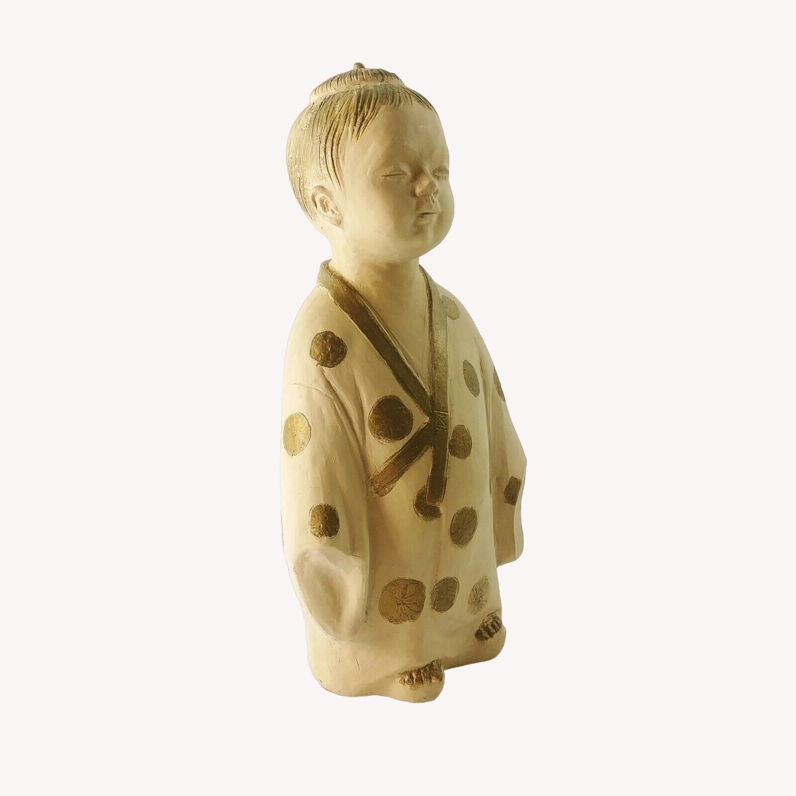 Japanese Asian Male Figurine Sculpture Dressed in Kimono 12"