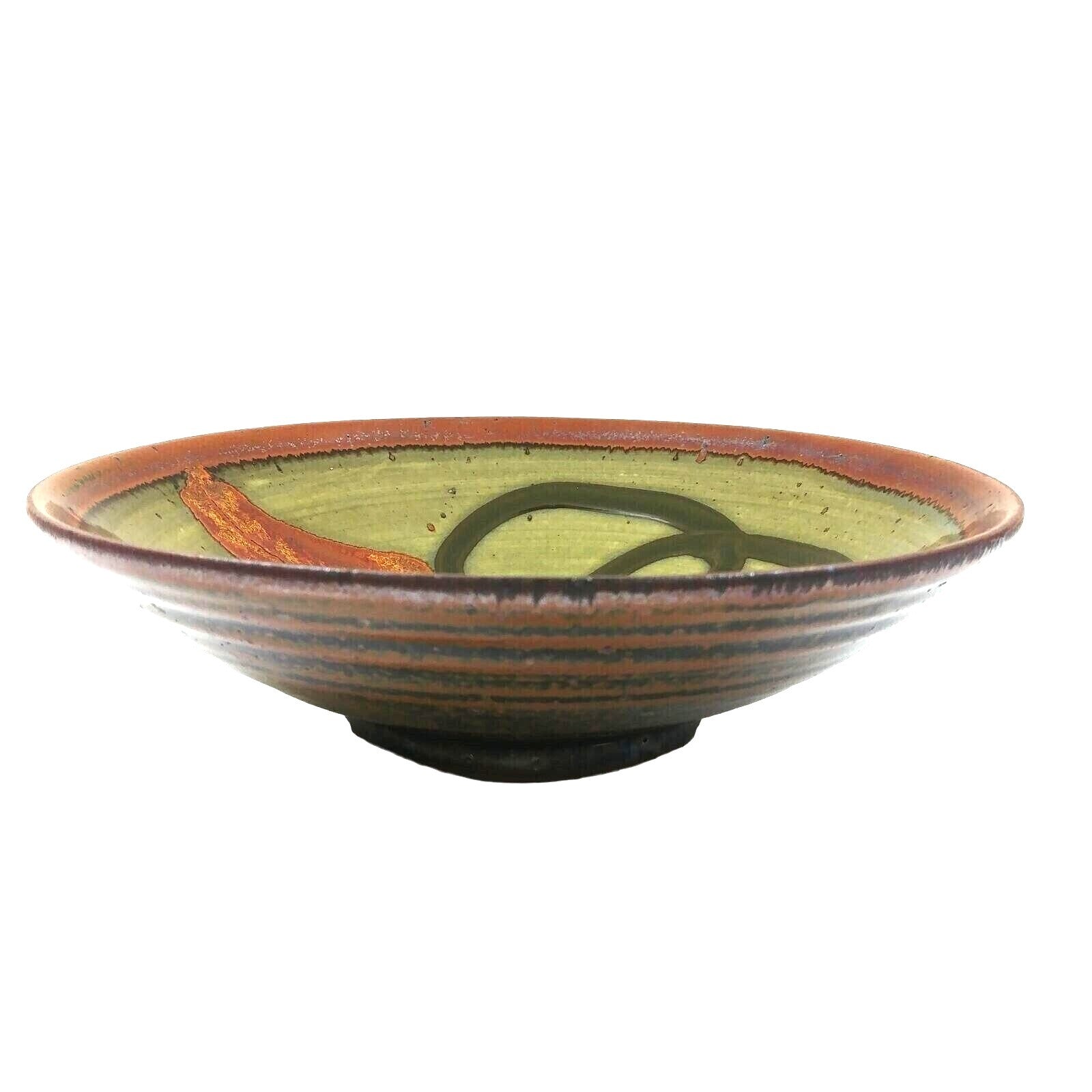 Pottery Bowl Artist Handmade and Signed Modern Abstract Design