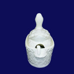 Load image into Gallery viewer, Soup Tureen White Ceramic Duck With Serving Ladle Basket Weave Bottom Vintage
