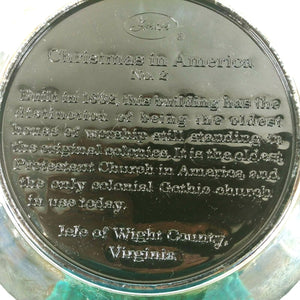 Vtg Fenton Iridescent Amethyst Carnival Glass Plate Christmas 1971 Old Church
