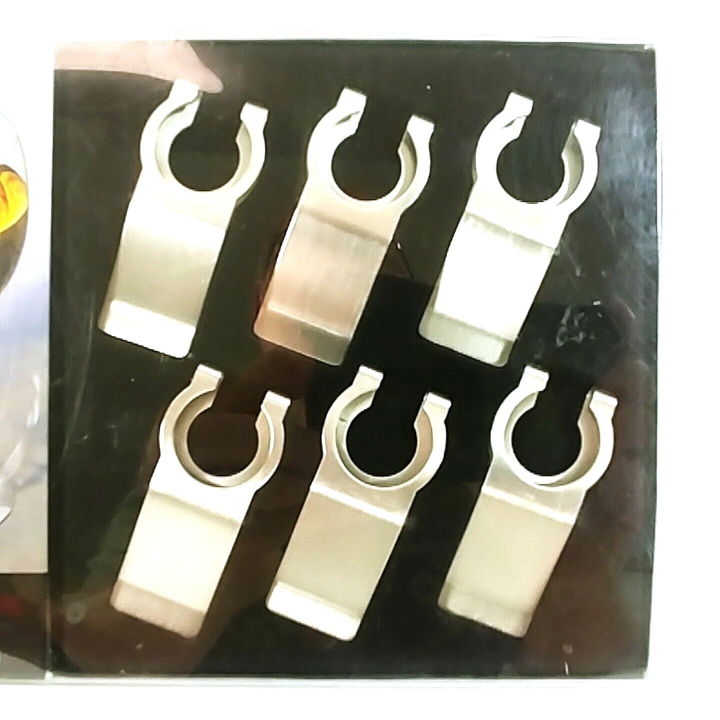 Stemware Plate Clips Set of 6 Original Box Metalla Stainless Steel Partyware
