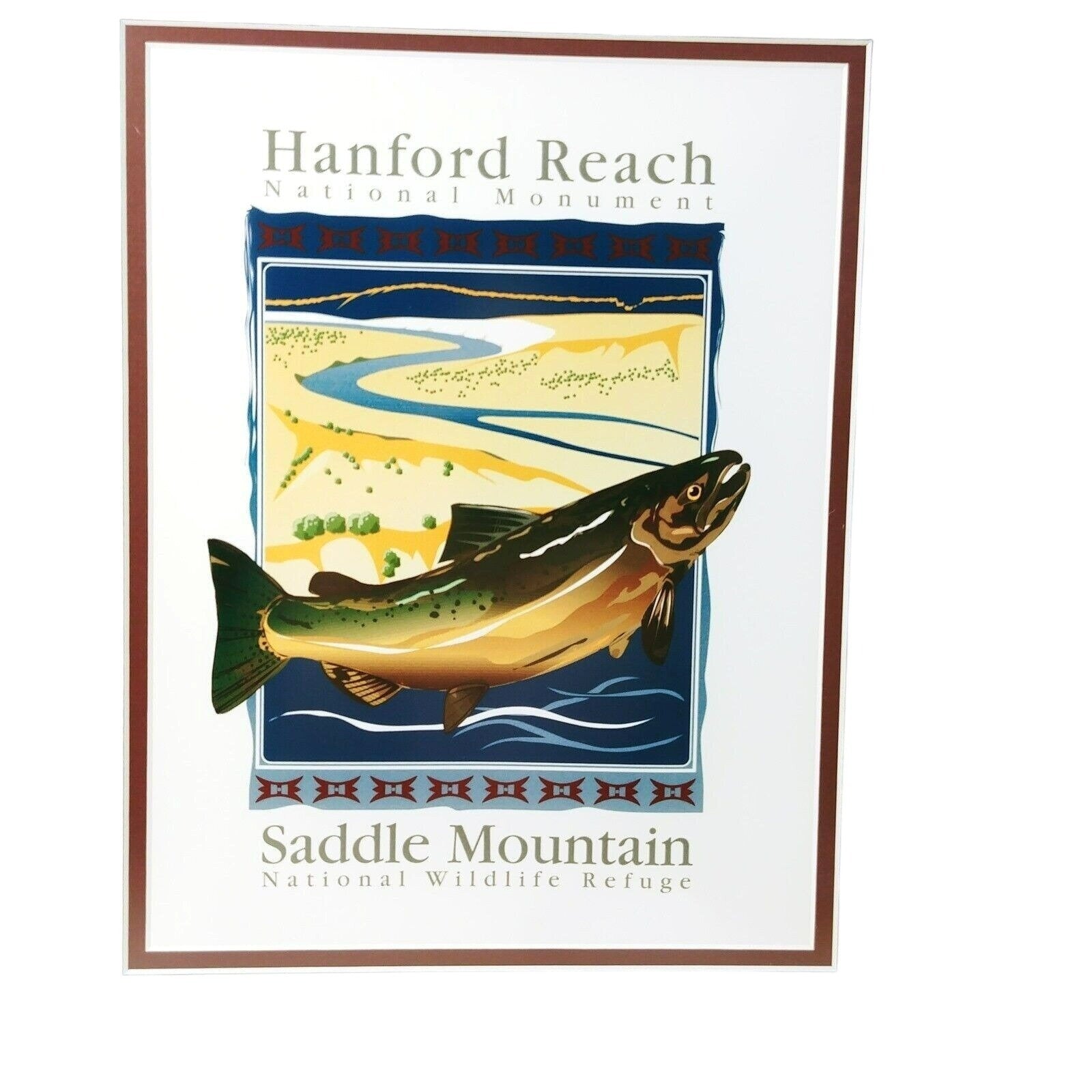 Hanford Reach Monument Saddle Mountain Wildlife Refuge Fishing Art Print  Framed