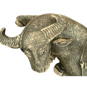 Asian style Ox Sculpture with figurine etched resin