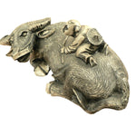 Load image into Gallery viewer, Asian style Ox Sculpture with figurine etched resin
