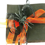 Load image into Gallery viewer, Halloween Book Stack Decor With Orange &amp; Black Ribbons and a Spooky Spider

