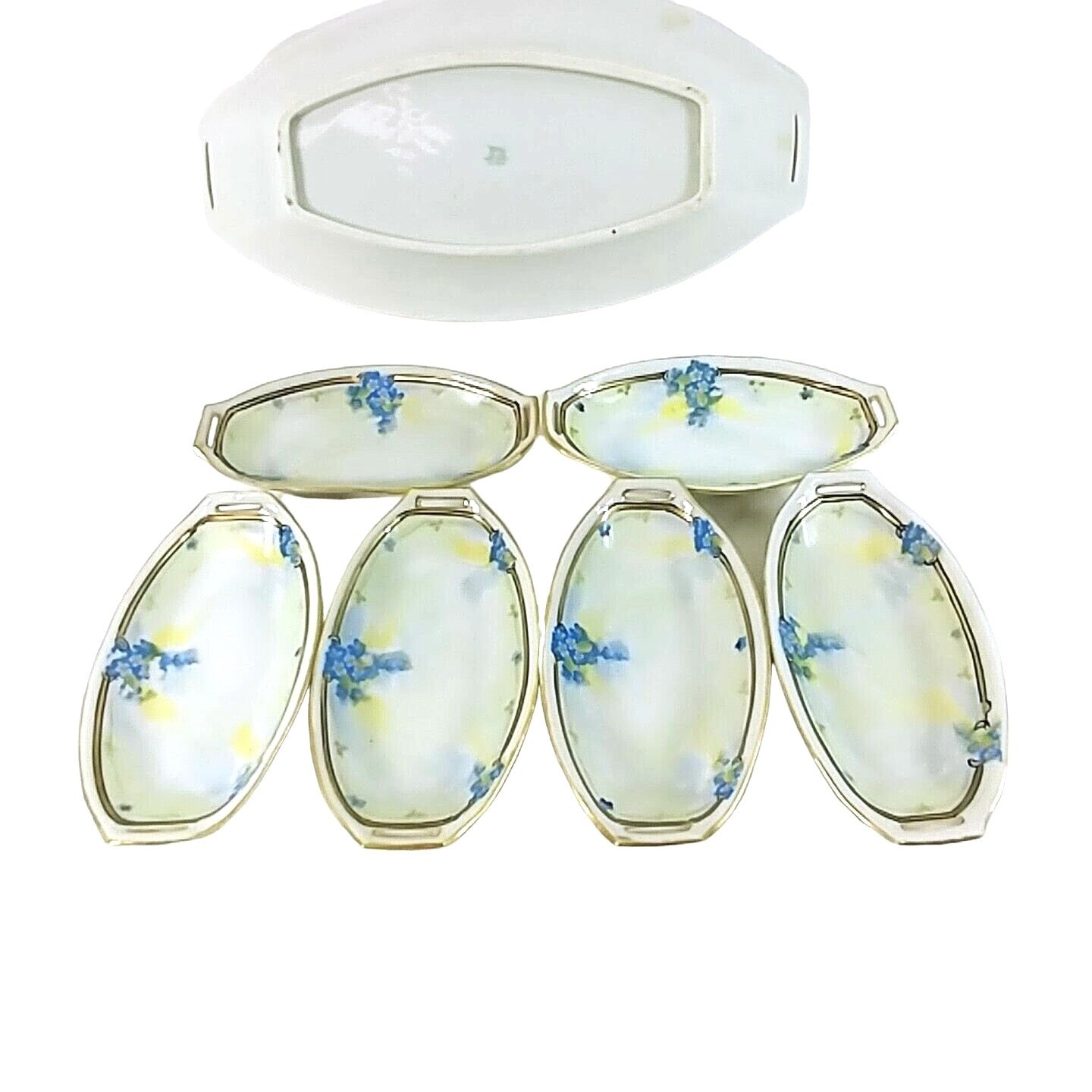 Vtg Nippon Sushi Condiment Platter With 6 Sauce Dishes Hand Painted Je-Oh China