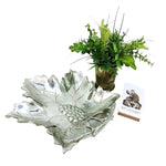 Load image into Gallery viewer, Grape Leaf Serving Dish Tray Cast Aluminum Collectible Metalware Made in India
