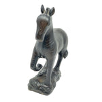 Load image into Gallery viewer, Zebra Figurine Statuette Black on Black Wildlife Zoo Animal Decor 8.5&quot; Tall
