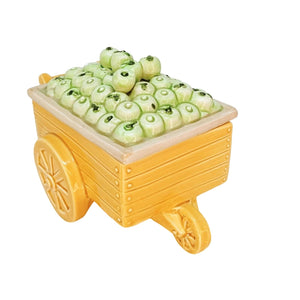 Fitz and Floyd Candy Box with Lid Fitz Omnibus Village Green Apple Annie Cart