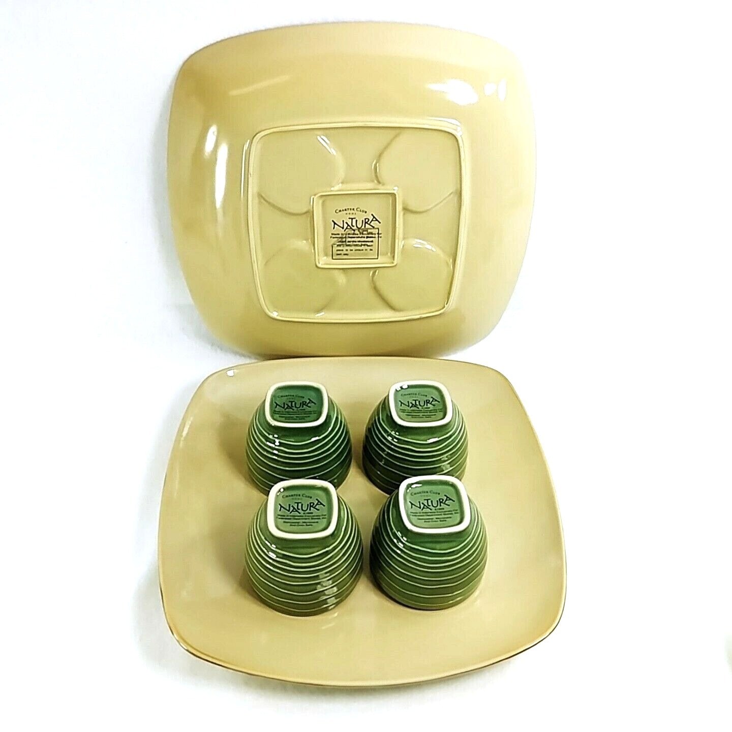 Two Serving Platters 4 Rice Bowls Cups by Charter Club Home Natura Series 1999