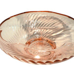 Load image into Gallery viewer, Fruit bowl serving dish ribbed swirl pink glass scalloped edge table decor
