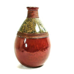 Load image into Gallery viewer, Vase Drip Glaze Pottery Cloisonne&#39; Granite Panels Wicker Ringed Felt Pad Feet

