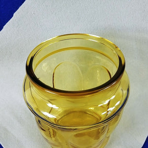 Canister With Sealing Lid Amber Gold Thumbprint Apothecary Design 8"